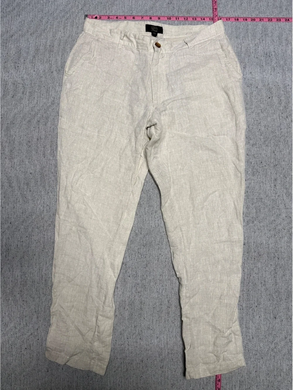 Club Room Mens Beige 100 Linen Pants 32x30 Luxury